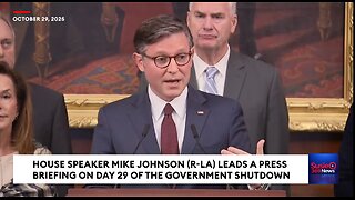 Speaker Johnson Holds Press Briefing On Day 29 Of The Government Shutdown