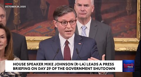 Speaker Johnson Holds Press Briefing On Day 29 Of The Government Shutdown