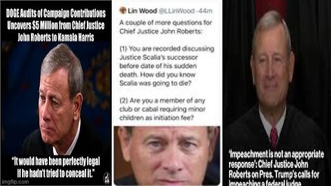Epstein Gave Chief Justice Roberts His Adopted Children, Previously Abuseds in Pedo Ring (Allegedly)