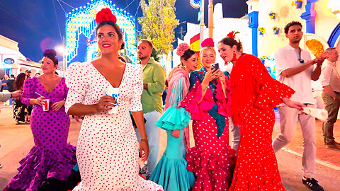 Spain FUENGIROLA Costa del Sol NIGHTLIFE - October Fair [4K]