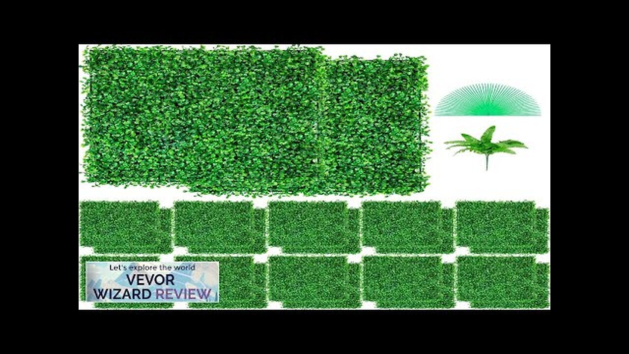 VEVOR Artificial Boxwood Panel UV 24pcs Boxwood Hedge Wall Panels Artificial Grass Review