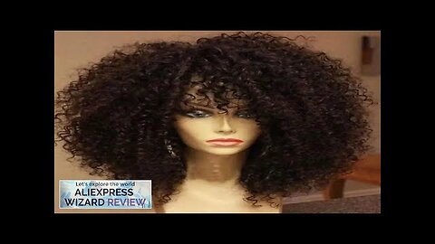 16 Inch Afro Kinky Curly Hair Wigs With Bangs Soft Fluffy Synthetic Review