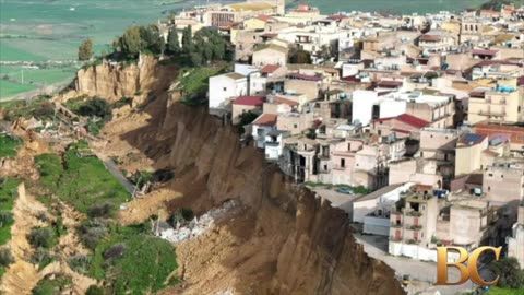 3-mile-long landslide leaves houses teetering on cliff edge in Sicily