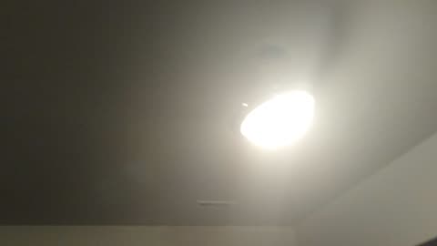 Light fixture hanging by a moment, err, from ceiling after breaking