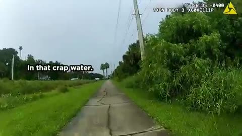 Man Jumps into Swamp To Escape Police