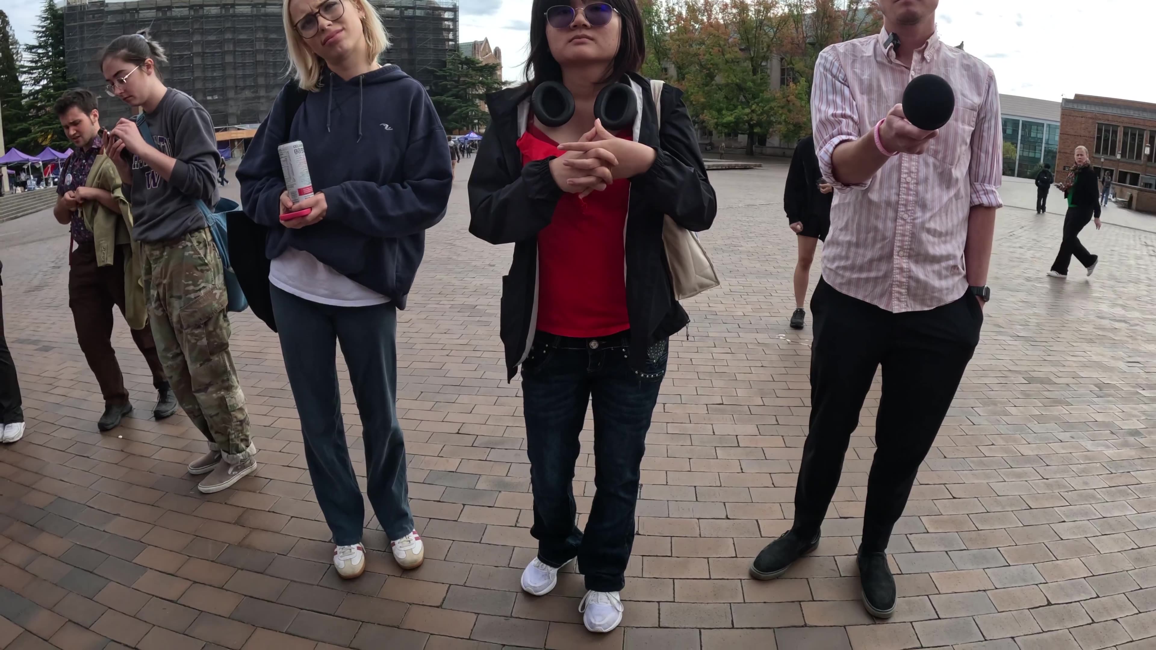 Egging someone is assault. I love how the student with no mask is the one most intentional