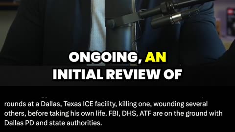 Kash Patel EXPOSES Anti ICE Motive Behind Dallas Shooting