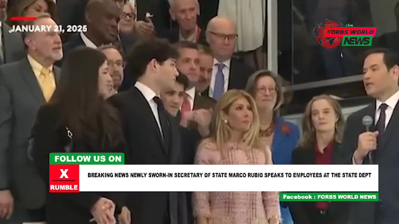 New secretary of state, Narco Rubio delivers first speech at state department