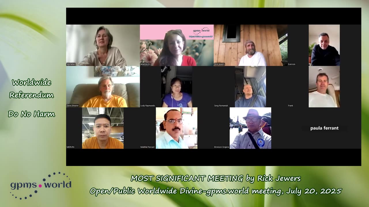 Open_Public Worldwide Divine-gpms.world meeting, July 20, 2025