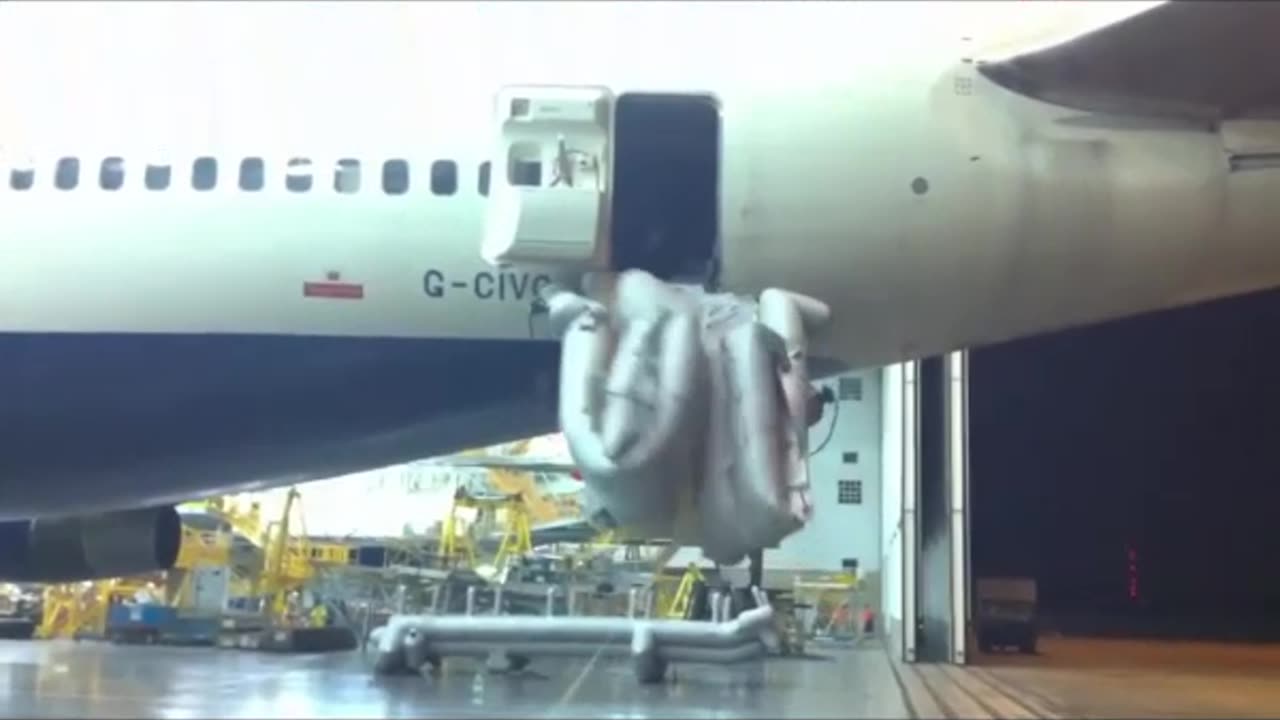 Watch Funny Huge #B747 British Airways Escape Slide Shooting #Aviation #AeroArduino