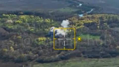 Ukrainians Drop Laser-Guided Bomb Onto Russian Camp Inside Forest Area