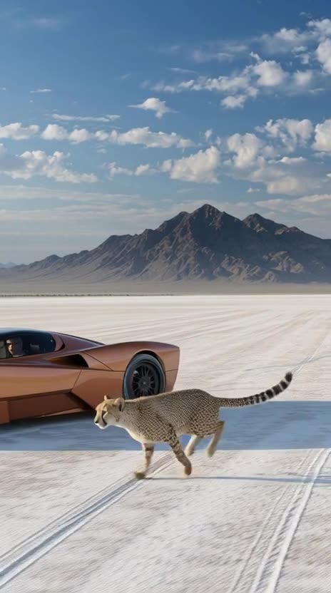 car drag race on desert highway