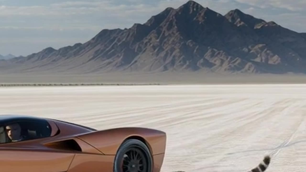 car drag race on desert highway