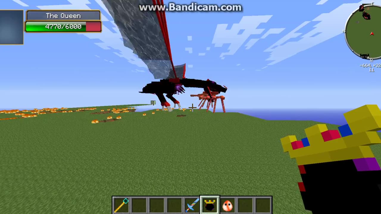 minecraft mob battle The queen vs Crabzilla