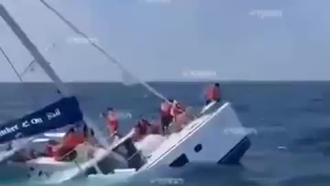 Tourist boat sinks off Phuket, Thailand with 33 people on board.