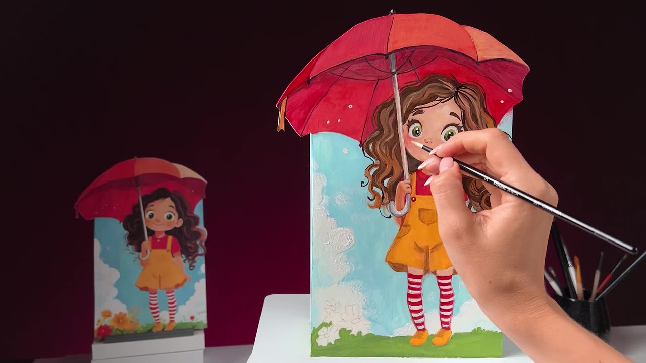 МК🔸Роспись на торте🔸"Мечты в облаках"☁️Часть 2