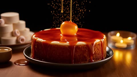 The Caramelized Cloud Cake ☁️🔥 | Floating Sugar and Liquid Gold | FlavorVille™ Cinematic Dessert