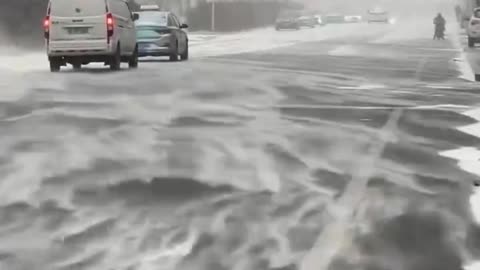 First Winter Blizzard Sweeps Through Weihai, Shandong Province, China, 12/02/2025