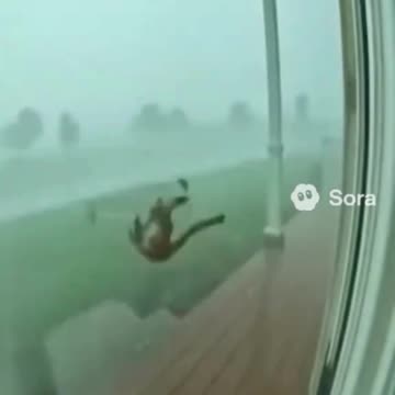 WILD Monkey Screams Loudly During BIG Storm Caught on Camera! #hurricane