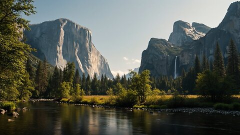 Majestic Mountain Valley with Waterfall | Relaxing Nature Sounds & Scenic Views