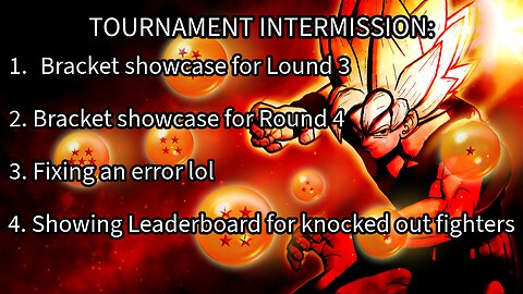 Tournament Intermission and Bracket Showcase: Dragon Ball Raging Blast 2 Ultimate Tournament