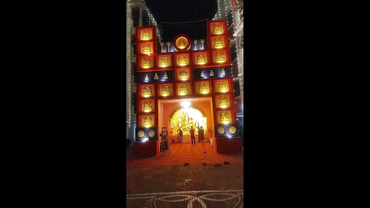 Puja and lighting in residential complex