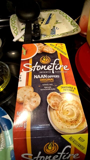 Eating Stonefire Naan Dippers, Dbn, MI, 12/12/25