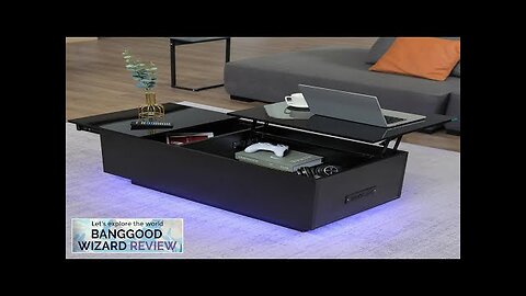 Hommpa LED Lift Top Coffee Table with Charging Station for Living Room Review