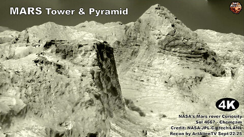 MARS Tower and Pyramid up Close - Multi Life Evidence. 4K