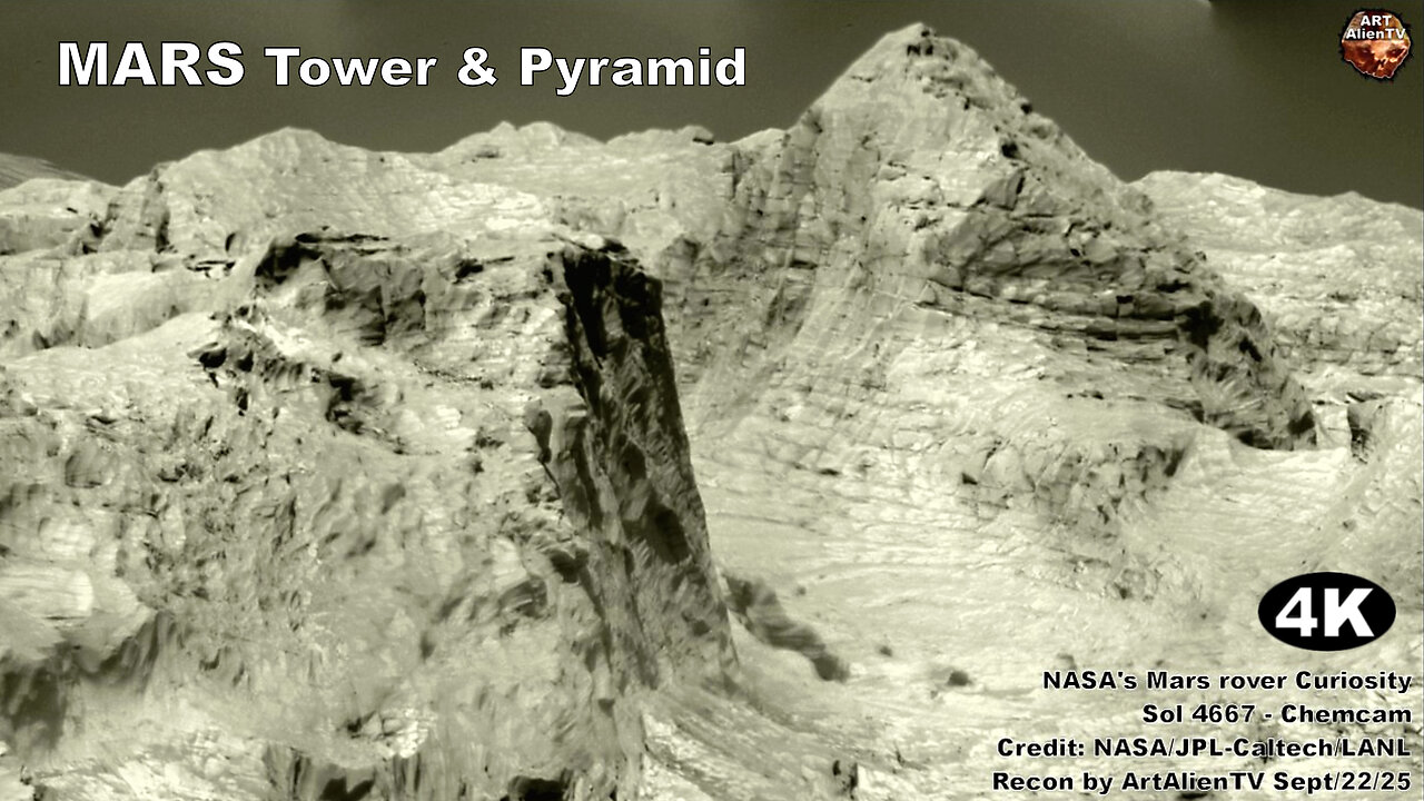 MARS Tower and Pyramid up Close - Multi Life Evidence. 4K