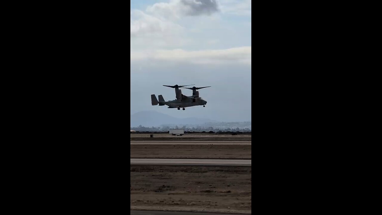 Marine Corps V-22 Osprey showing maneuvers