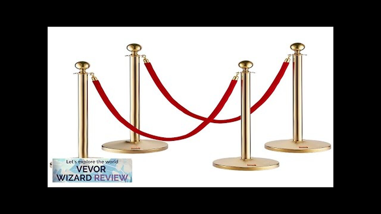 VEVOR Stanchion Post with Velvet Rope 4-Pack Crowd Control Stanchion with 2PCS Review