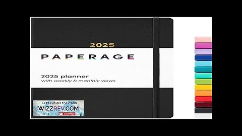 PAPERAGE 2025 Weekly & Monthly Hardcover Planner (Black) 12 Month (January 2025 Review