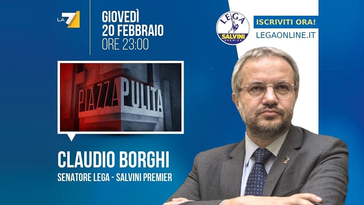 🔴 Sen. Claudio Borghi a Piazza Pulita: il free speech è solo quello di sx (20.02.2025)