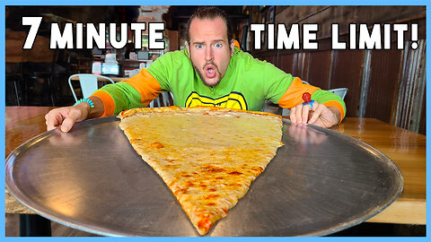 Attempting To Finish An EPIC 2 Foot Pizza Slice Challenge!