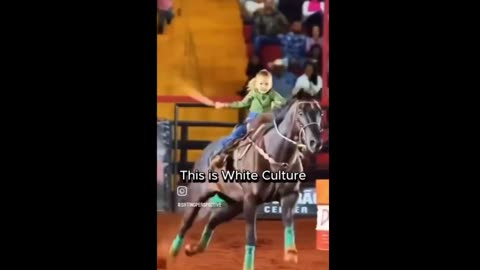Young White girl riding a horse like a pro.