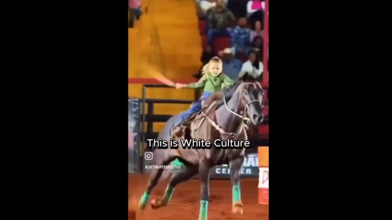 Young White girl riding a horse like a pro.