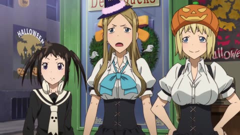 Soul Eater Not - Tsugumi and Liz ride on a scooter