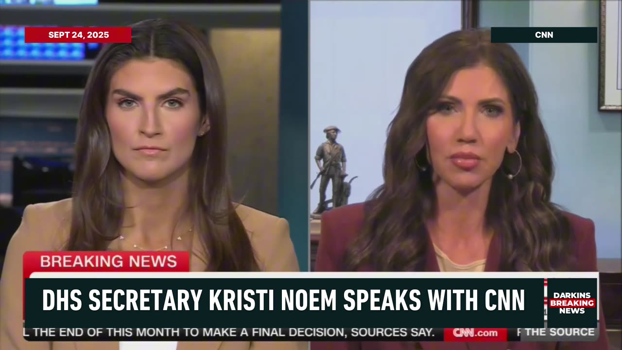 Kristi Noem challenges Kaitlan Collins to leave her desk and “walk in the shoes of law enforcement”