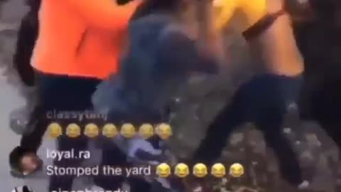 B!tches Having Fun, Yellow Sweater Girl Fights The Air