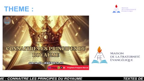 CULTE DU 16/11/2025 THEME : CONNAITRE LES PRINCIPES DU ROYAUME