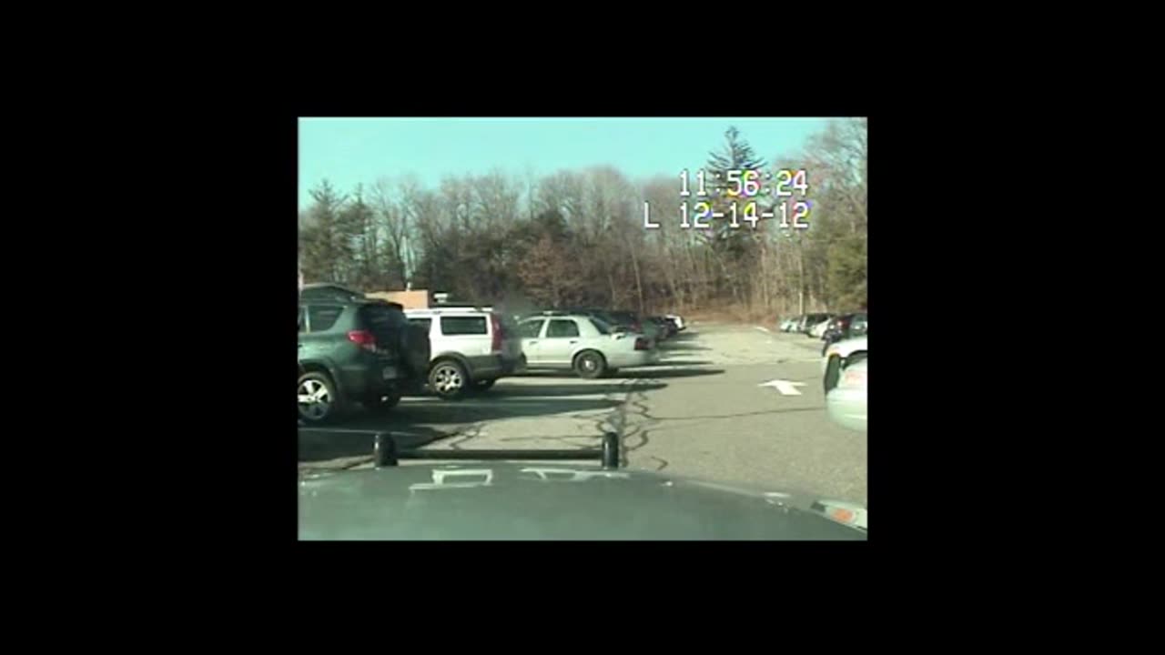 Dash Cam of State Police in School parking Lot 12-14-2012