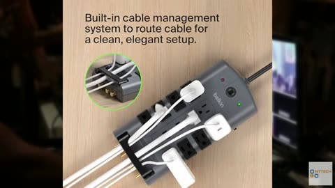 Belkin Surge Protector Power Strip w/ 8 Rotating & 4 Standard Outlets - 8ft Stur