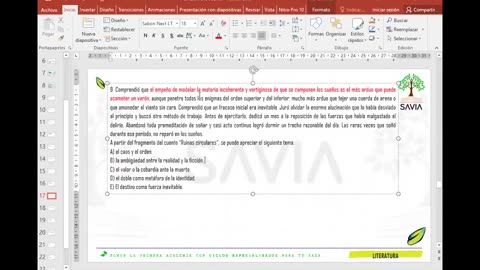 SAVIA REGULAR 2025 | Semana 09 | Literatura