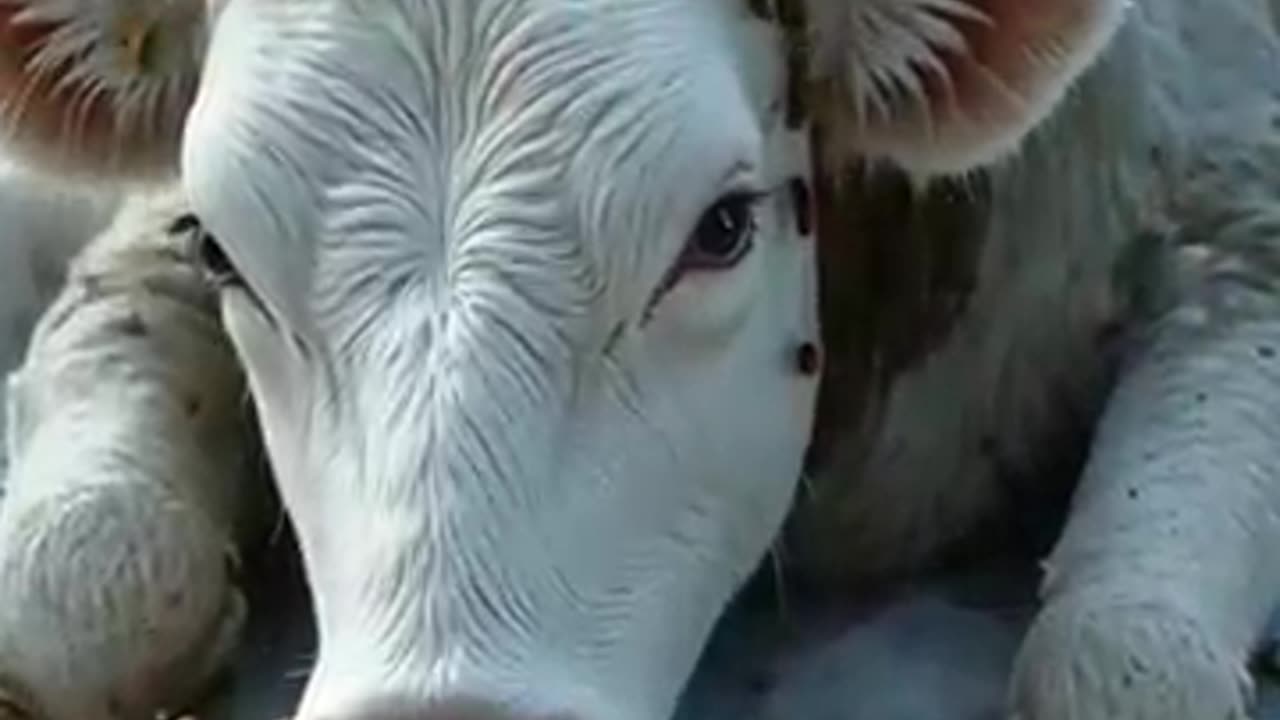A cow was attack by the bees