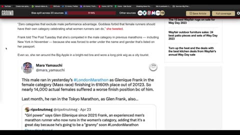 Man Dressed as a Female runner beat 14K real women in London Marathon after running NYC as a man