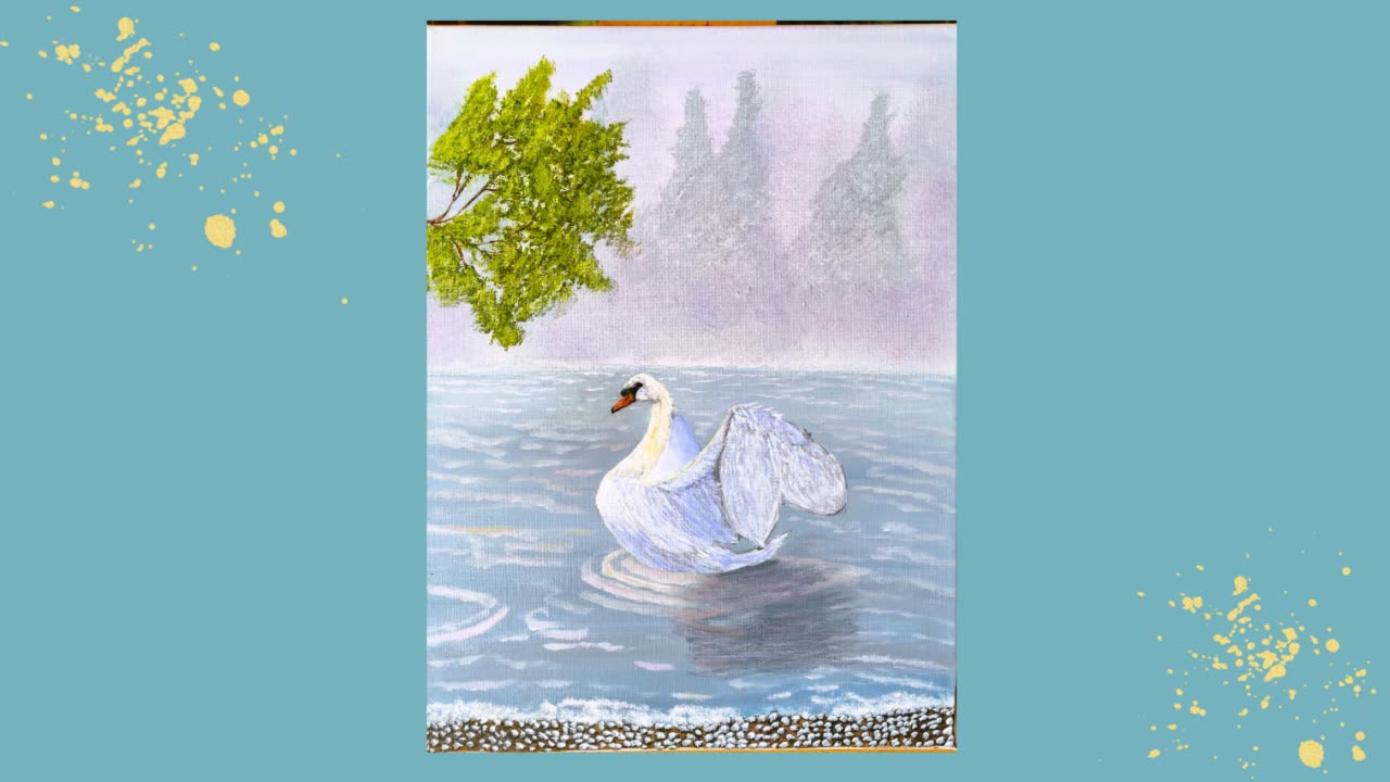 Painting an Enchanting Swan in a Foggy Landscape / Part 1 / The Landscape