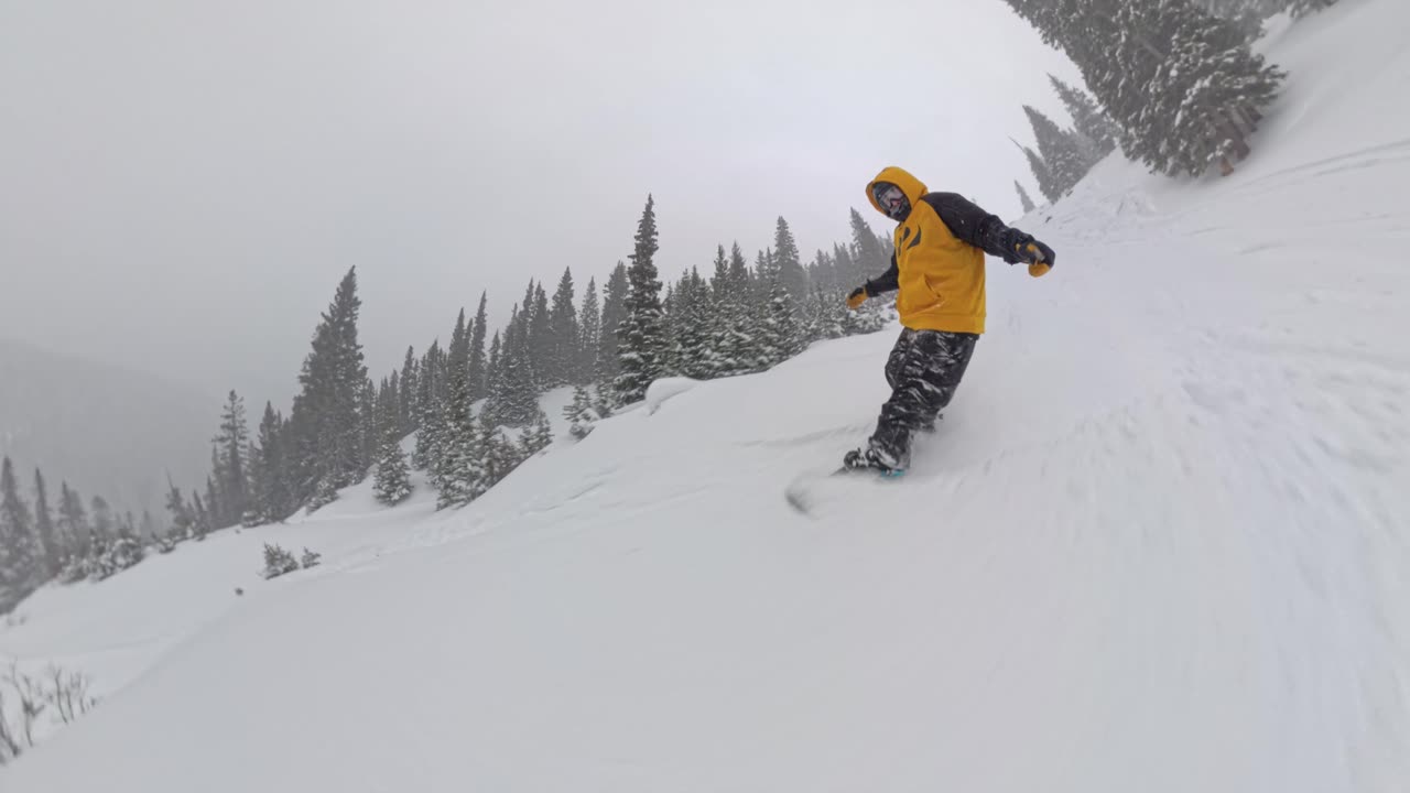 Snowy conditions at Loveland Ski Area good Powder for Snowboarding