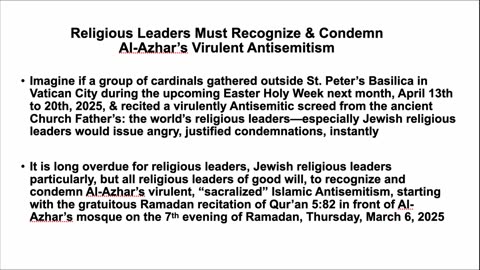 Al-Azhar's Ramadan Quranic Jew-Hate