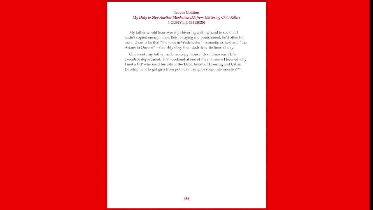 (PART 21) My Duty to Stop Another Manhattan DA from Harboring Child Killers